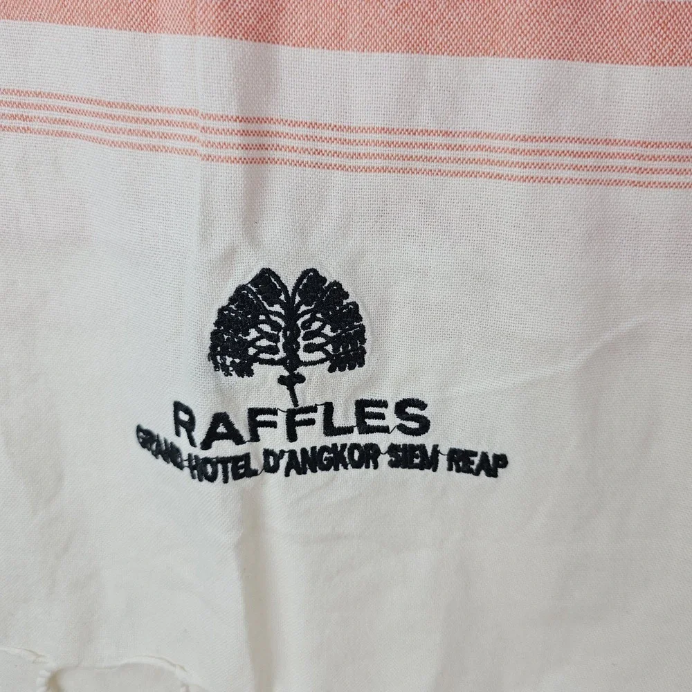 Raffles Grand Hotel D'Angkor Siem Reai Singapore Scarf Shawl White Pink Fringe